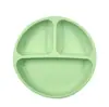 Plato de Silicona Anticaídas para Alimentación de Bebés, Plato de Cena de Silicona con Compartimentos Todo en Uno para Niños, Plato Especial para Suplementos Alimenticios para Bebés y Niños Pequeños