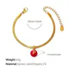 Moda Europea y Americana Colorido Colgante Redondo con 26 Letras Inglesas, Pulsera de Cadena Hueso de Serpiente Plana, Joyería de Nicho Chapada en Oro de 18 Quilates