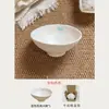 Belleza atemporal - Set de vajilla de cerámica de alta estética con forma de gota de lluvia, tazones y platos para uso doméstico, tazón para avena del desayuno, plato para ensalada de verduras