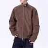 Nueva Chaqueta Casual Retro Americana de Cuello Alto para Hombre de Primavera y Otoño Chaqueta Abrigo Pesada Suelta para Hombre Tendencia