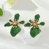 Conjunto de Joias Transfronteiriças Europeu e Americano: Conjunto de Colar, Brincos, Pulseira e Anel de Flor em Camadas com Gotejamento de Óleo, Acessórios de Mão, Pulseira de Pulso