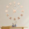 Reloj de Pared Estéreo 3D con Números Romanos DIY Reloj Creativo Estilo Normcore Decoración para Sala de Estar Dormitorio Reloj Pegatina de Pared Espejo