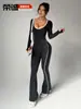Mono de una pieza sin costuras nuevo transfronterizo para mujer, Conjunto de yoga con bloques de color a rayas, Pantalones acampanados con espalda cruzada, Ropa de fitness