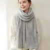 Bufanda de punto 100% cachemira pura para mujer, cálida y resistente al frío, simple y versátil, adecuada para actividades al aire libre y ciclismo, bufanda de color liso