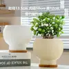 Vaso de Cerâmica Minimalista Nórdico, Design Grande de Luxo com Prato, Criativo e Único para Uso Doméstico, Adequado para Plantas Verdes e Orquídeas