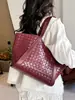 Bolso Tote de Gran Capacidad Nuevo 2026 Transfronterizo, Bolso de Hombro con Patrón Tejido Retro, Bolso de Axila Versátil de Moda para Mujer