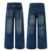 Ropa Mu Xi # Nuevo otoño e invierno calle alta desgastado orejas de gato vintage estilo americano jeans rectos de pierna ancha