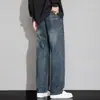 Jeans Reto Largo Outono e Inverno para Homens 2025 Novo Retro Americano Calças Casuais de Perna Larga Calças de Trabalho