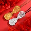 Tienda de oro con el mismo método antiguo grabado diamante hueco filigranado calabaza colgante collar se puede abrir y cerrar accesorios cadena suéter