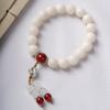 Jade Blanco Bodhi Tamaño 1.0 Pulsera Envoltura Dedo Suave para Hombre y Mujer Casual Combinable Moda Literaria Pulsera de Juego Pulsera de una Vuelta