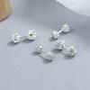 Aretes Shambhala de Plata Esterlina 925 Diseño de Personalidad para Mujer Doble Cabeza Bola de Diamantes Completos Joyería de Oreja Elegante Elegante de Lujo Ligero