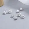 Clavo de Oreja Shambhala para Mujer de Plata de Ley 925 Moda Doble Cabeza Bola Llena de Diamantes Clavo para Cartílago de Oreja Personalidad Temperamento Joyería de Oreja de Gama Alta