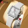 Relojes de Moda Europeos y Americanos Ofns para Mujer, Relojes de Moda Cuadrados Impermeables de Venta Caliente Transfronteriza, Relojes de Cuarzo Escolares de Aleación de Cuero
