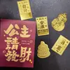 Ouro Puro 999 Adesivo para Celular de Ouro Princesa Por Favor Fique Rica e Fique Rica Presente Popular Fabricante Atacado Pequena Caixa de Presente
