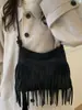 Bolso Vintage con Flecos para Mujer 2026 Otoño Nuevo de Moda Bolso de Hombro de Gamuza Bolso Cruzado para el Trabajo