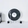 Fonógrafo Retro Minimalista Moderno de Ceniza y Cristal Modelo Decorativo de Disco de Vinilo para Escritorio Adorno de Interior de Habitación