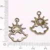 Aleación de Plata Antigua Dorada Serie Sol Sol Hueco de Imitación Pulsera Collar Colgante Accesorio DIY