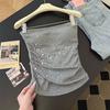 Nuevo Estilo Top de Tubo para Mujer en Verano, Petite y Sexy, Delgado y Ajustado, Top Versátil Corto sin Mangas