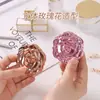 Espejo de Maquillaje Portátil con Diseño de Flor de Rosa para Mujer, Compacto Mini para Retoques, Ligero, Galvanizado, Color Sólido, Espejo Plegable Portátil para Estudiantes