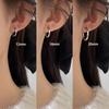 Aretes de Aro Clásicos de Metal de Acero Inoxidable Liso para Mujer, No se Desvanecen, Simples y Elegantes, Unisex, Aretes Versátiles para Ir al Trabajo