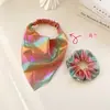 Miaode 2026 Nuevo Pañuelo Triángulo Gradiente Láser Accesorio Elástico para el Cabello Scrunchie Plisado Iridiscente Goma para Cola de Caballo Baja