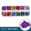Novas Lantejoulas para Nail Art 12 Caixas Material DIY para Unhas Joias para Nail Art Borboleta Trevo de Quatro Folhas Chama Estrela de Cinco Pontas