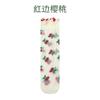 Calcetines de verano para mujer, de seda de cristal Cass, finos y transpirables, de tubo medio con encaje, Zhuji