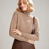 Suéter de cuello alto medio de cachemira 100% para mujer, de siete agujas, grueso, de invierno, con hombros descubiertos y camisa holgada.