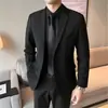 Traje de primavera para hombre, corte ajustado, de alta gama, casual, de negocios, profesional, formal, elegante, traje para padrinos de boda, blazer pequeño