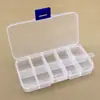 Caja de Almacenamiento de Plástico PP Desmontable de 10 Compartimentos para Joyería Accesorios para el Cabello Adornos Cuentas Piezas Almacenamiento de Papelería