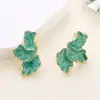Pendientes de Hoja de Arce y Flor con Borla de Diseño Europeo y Americano Versátiles Colores Vivos Esmalte de Pétalos Pendientes de Lujo Ligero para Mujer