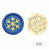 Sellos de Cera Serie Navideña con Diseños de Muñeco de Nieve, Copo de Nieve y Reno, Varios Estilos, Cabezales de Cobre para Diario y Sellado de Sobres