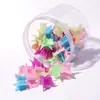 Color de primavera Mariposa clip pequeño caricatura tamaño pequeño mariposa pinza para el pelo de plástico pinzas para el pelo de resorte en lata para mujer accesorios para el pelo pasador