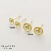 Brincos de Meio Furo em Prata S925 Banhada a Ouro 18K com Pérolas Coladas Material para Brincos DIY Manual Cor Duradoura