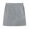 150 Saia Curta de Lã Antivibração Feminina Outono e Inverno Slim Cintura Alta Saia Evasê Quadril Xs Alta