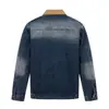 Yidao Vintage 2026 Otoño Nuevo Retro Americano Bloque de Color Cuello de Pana Holgada Chaqueta de Mezclilla para Hombre