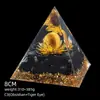 Pirámide de Cristal Natural de 8 cm Decoración Creativa para el Hogar Adorno Artesanal Bola de Cristal Envuelto en Resina Pirámide de Resina