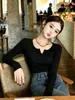 Suéter Cableado de Cuello Henley Estilo Francés Suave para Mujer Otoño Invierno Nuevo Ajuste Delgado Pulóver Abotonado Prenda Base