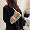 Bolsa de Palha de Ombro para Férias na Praia Feminina 2025 Verão Nova Moda Casual Bolsa de Praia Simples Bolsa de Ombro