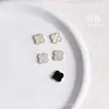 Decoraciones de Trébol de Cuatro Hojas para Uñas, Aleación Iridiscente de Nácar con Borde de Flor, Accesorios Rosas para Uñas al por Mayor, Coloridos