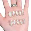 Qianfan Bolhas ColoridasOlho de Gato Dopamina Transparente Estilo Curto Artesanal Nail Art Adesivos Usáveis Unhas Postiças
