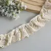 Borde de volantes de encaje de algodón elástico para ropa hecha a mano, accesorios para el cabello, materiales decorativos, tela y muñecas