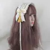 Fofa Estilo Japonês Menina Doce Lolita Menina Coração Borla Faixa de Cabelo Doce Lolita Feito à Mão Renda Laço Acessórios de Cabelo