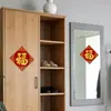 Mini Pegatinas de Fortuna del Año del Caballo Pegatinas Autoadhesivas para Puerta Tela de Terciopelo Decoraciones para Ventanas para el Festival de Primavera y Decoraciones de Año Nuevo