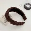 Faixa de Cabeça de Tweed Estilo Francês com Aba Larga para Mulheres, Acessório de Cabelo Versátil de Alta Qualidade para Sair, Novo Modelo 2025