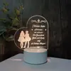 Nueva luz de noche 3D niña amor tallado palabras de bendición forma de corazón lámpara de mesa pequeña lámpara de regalo para padres, hermanas y amigos