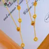 Popular Collar de Hielo Triturado Dorado Perfecto para Mujeres, Lujo Ligero, Artesanía Pesada, Sensación Única de Alta Gama, Joyería de Diseño Simple Versátil