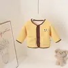 Agasalhos de Outono e Inverno para Bebês, Agasalhos de Pelúcia com Botões Coloridos e Desenhos Animados, Tops Quentes e Versáteis para Meninos e Meninas, Lã de Cordeiro Infantil