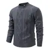 Suéteres de otoño e invierno para hombre, forrados de polar y engrosados, tejido cálido casual de cuello redondo para hombres mayores y de mediana edad