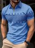 Venta Caliente Transfronteriza Nuevo Verano Impresión Gradiente 3D Talla Grande Casual para Hombre Holgado Talla Europea Cremallera Polo Manga Corta
